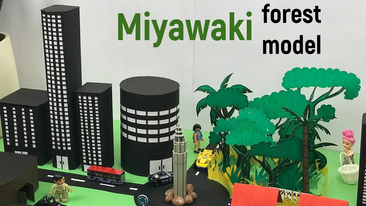 Miyawaki forest model for science projects and science exhibition | City model out of paper | Forest