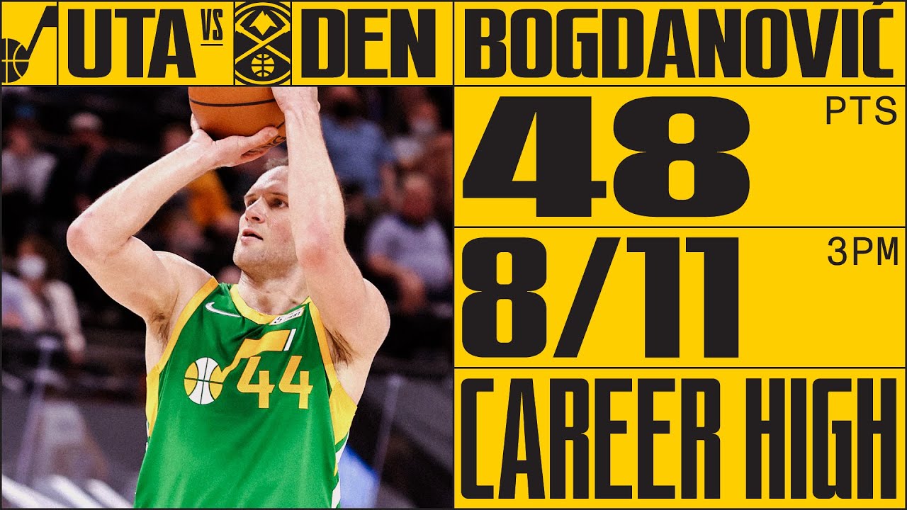 Bojan Bogdanovic goes for a CAREER-HIGH 48 points vs Nuggets | UTAH JAZZ