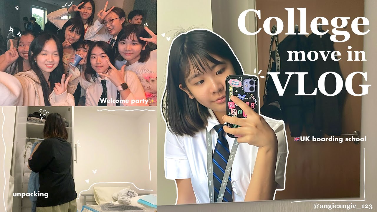 COLLEGE MOVE IN VLOG 2023🎧✨| UK boarding school🇬🇧|room set up🤍|英國寄宿學校日常