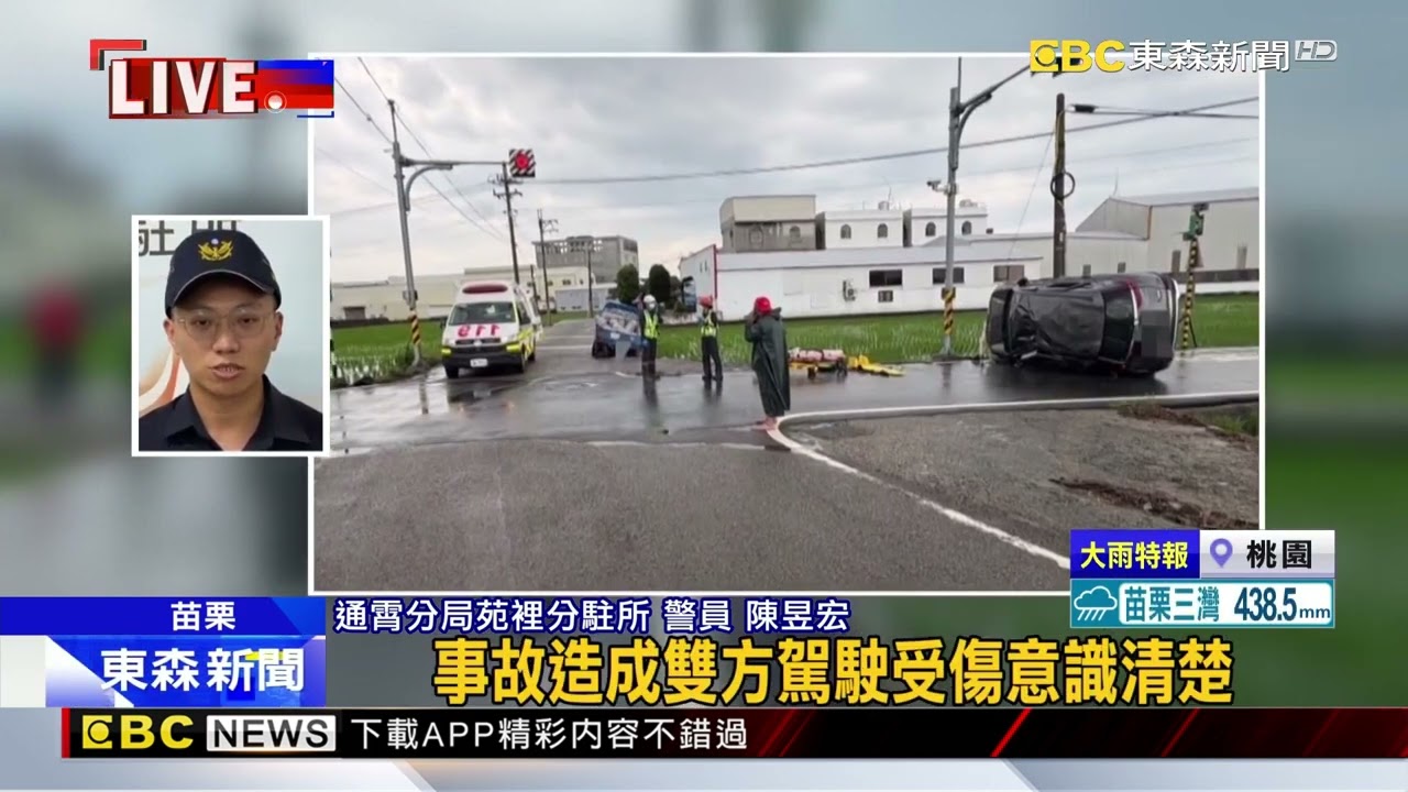 砰！瓦斯貨車擦撞休旅車 車輛側翻再撞電桿@newsebc