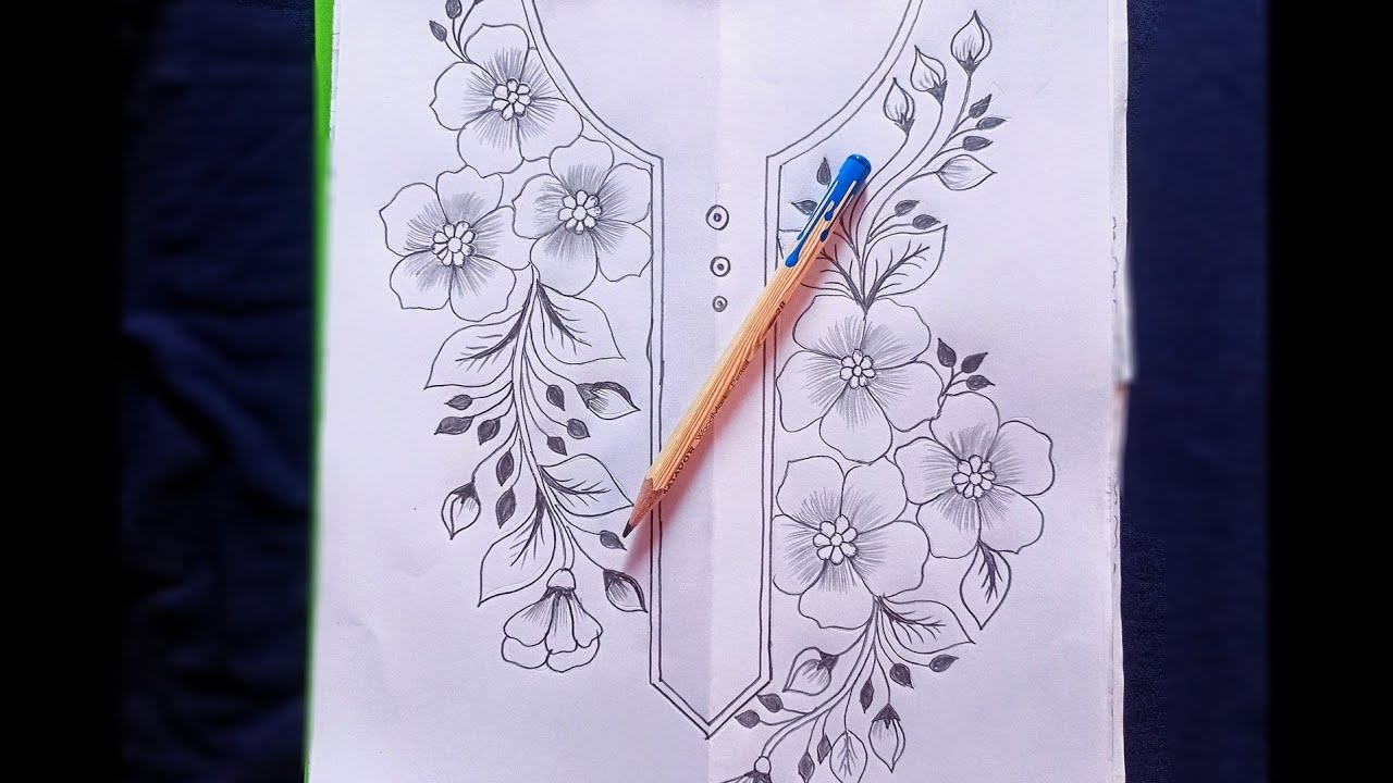 নতুন মডেলের ‌জামার গলার ডিজাইন আঁকা,, How to Draw a New Neck Design | Neck Design Drawing