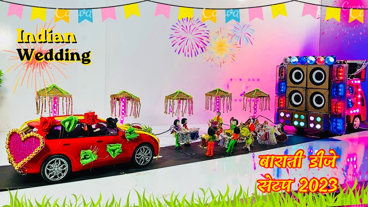 DIY Mini DJ Indian Weeding Car DJ Setup | Indian Baraat DJ Wedding Decoration at Home