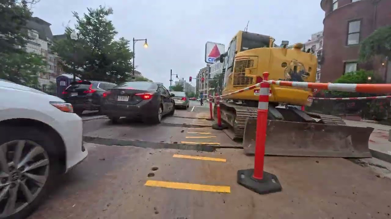 Drizzly Spring Bike Ride Through Boston