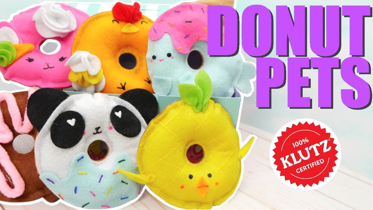 KLUTZ: NO SEW DONUT ANIMALS! Craft Kit DIY Felt Donut Pets | Super Cute Felt Animals | Full Tutorial