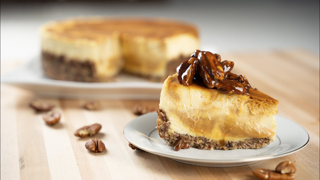 Gluten Free Cheesecake Recipe - Caramel Swirl Cheesecake