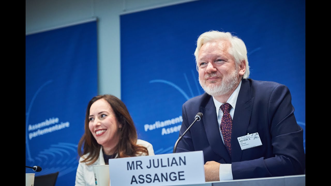 Julian Assange talks at PACE about his detention and conviction and their chilling effects on rights