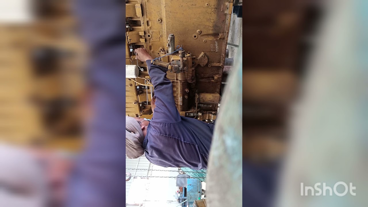 INSTALLING FUEL  LINE OF CATERPILLAR 3406 ENGINE.GENERATOR
