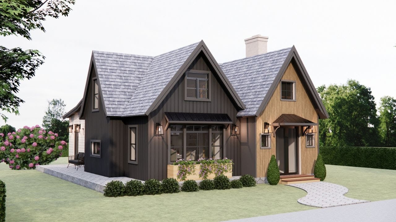33' x 26' (10m x 8m)  Incredible Farmhouse Design with 3 Bedrooms, Home Office, and Mezzanine