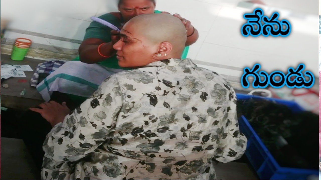 Married chubby Lady thick hair temple headshave