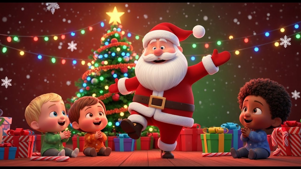 Dancing Santa Christmas Rhyme 🎅🎄 Fun Kids Song
