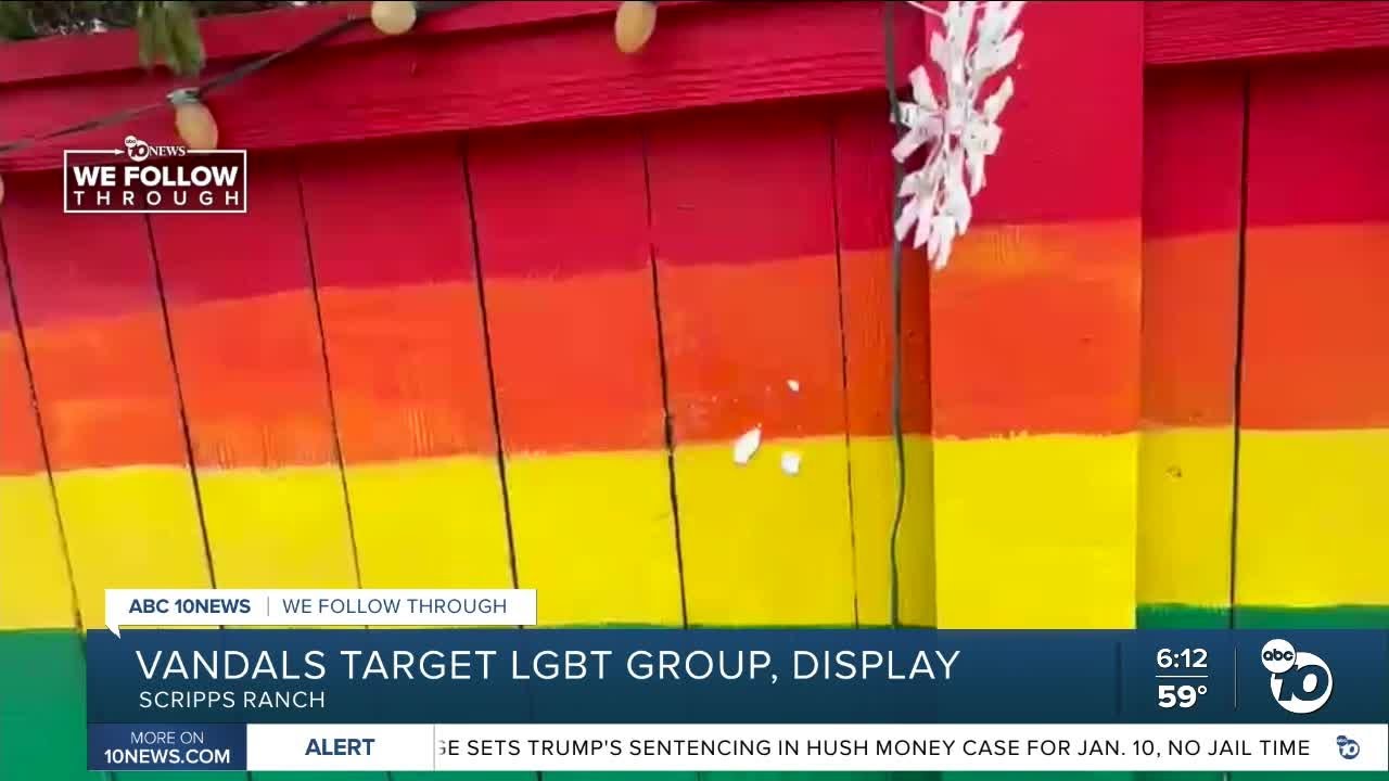 Vandals target Scripps Ranch LGBT group, display