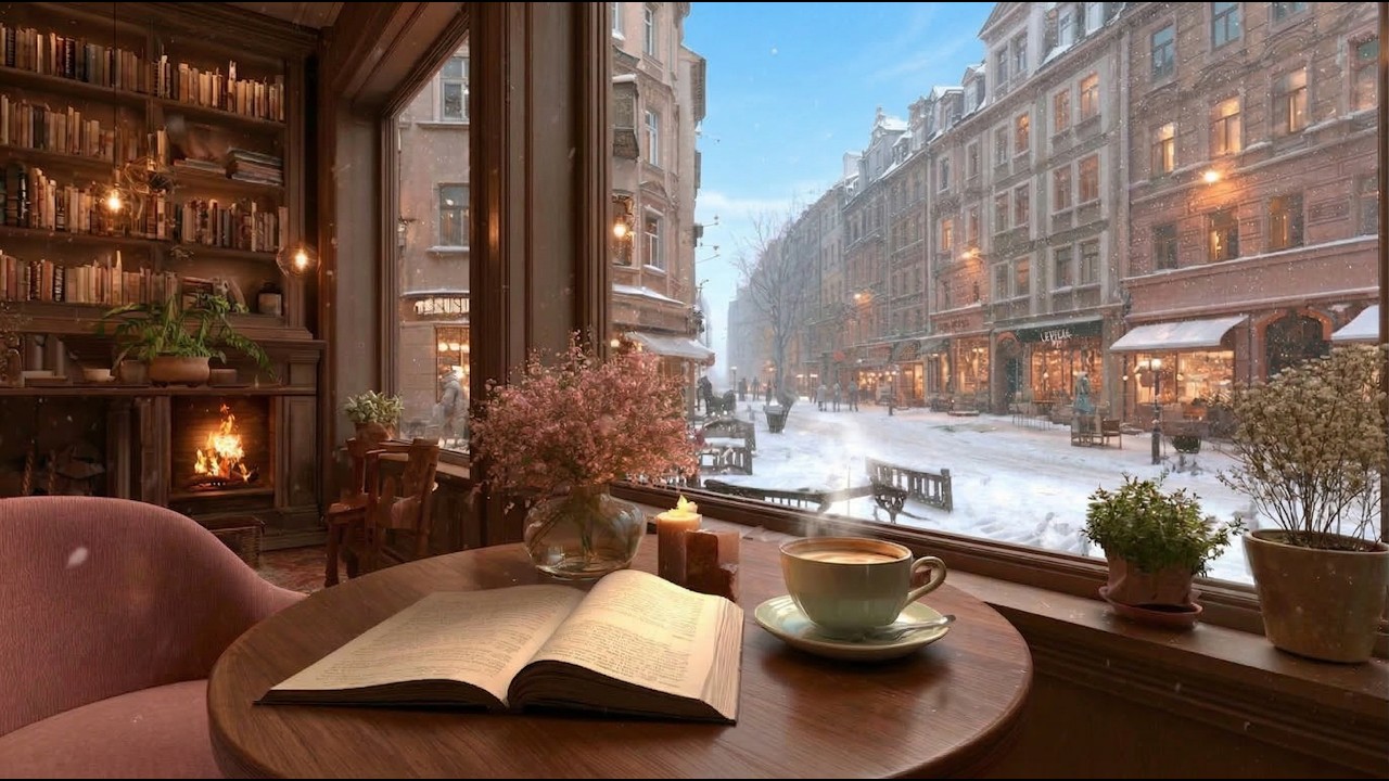 Relaxing Café Music for Focus on a Snowy Afternoon ☕ Cozy Winter Ambience