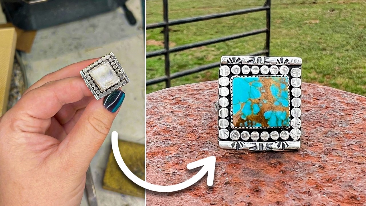 🔨✨ Handcrafted Kingman Gold Square Ring | The Yellow Mare ✨🔨