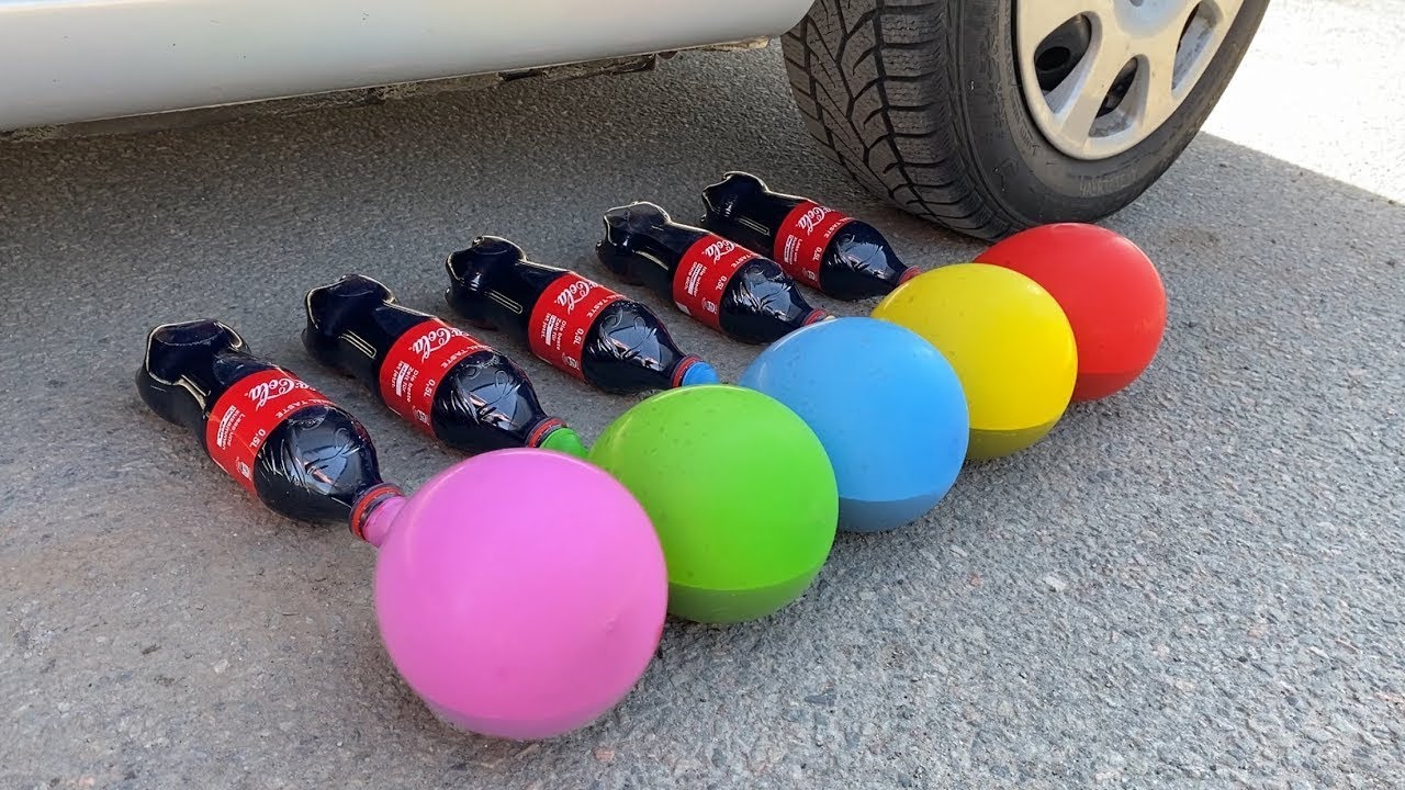 COCA COLA BALLOONS VS CAR, Pepsi, PowerAde, Fanta, Sprite, Fruko and Mentos Different Underground