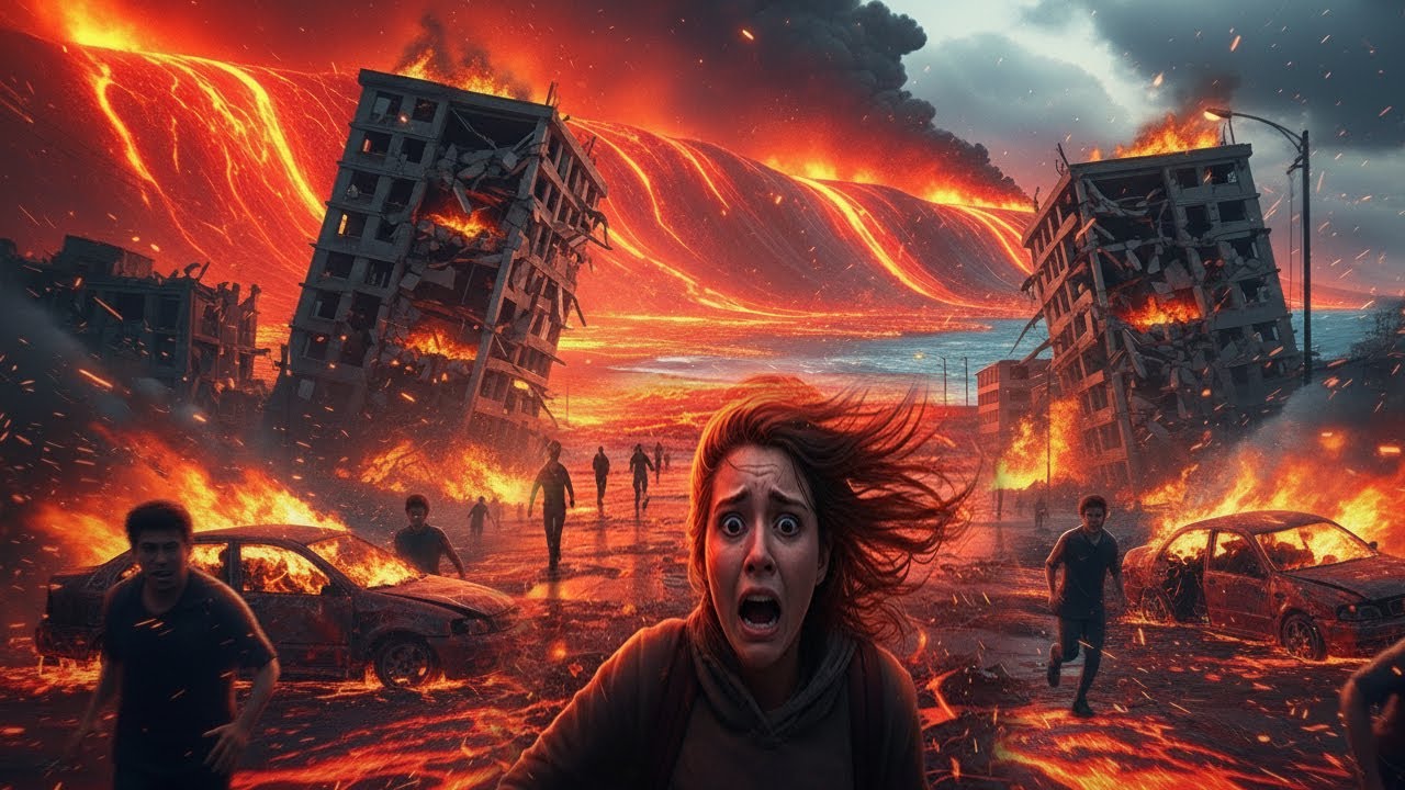 Lava Tsunami Submerges America | City in Flames (AI Cinematic 4K)