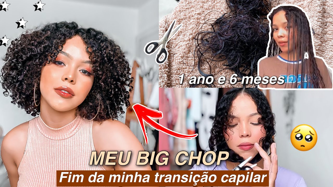 Cortei o meu cabelo fim da minha transição capilar 1 ano e 6 meses ✨🥺Corte em camadas