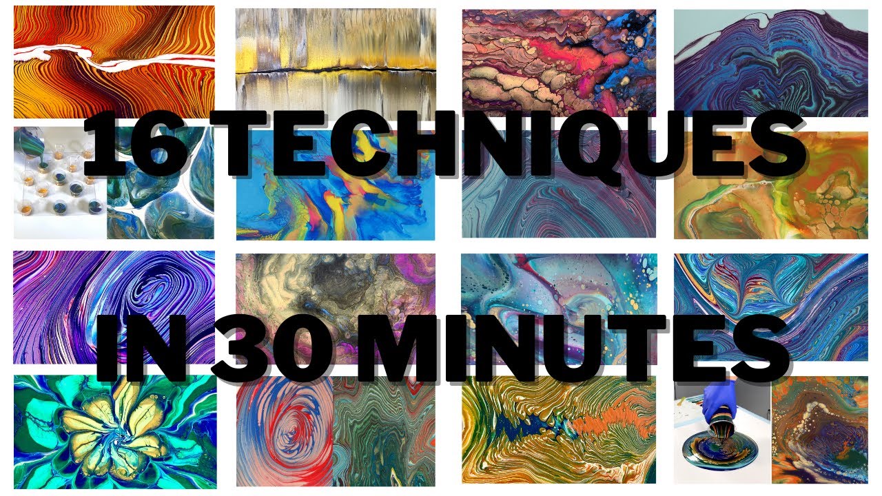 16 INSPIRING Acrylic Fluid Art TECHNIQUES in 30 Minutes COMPILATION Pouring the T with Masse #243