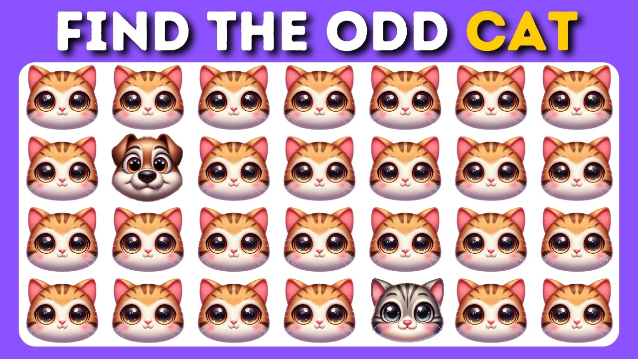 Find the Odd One Out - Animal Edition 🐵🐶🐱| Easy, Medium, Hard ultimate levels | Animal Emoji Quiz