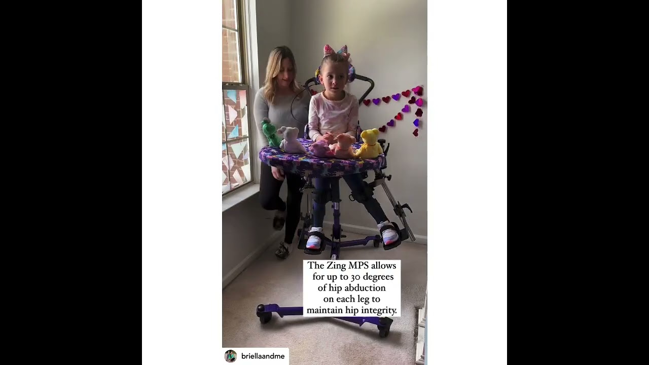 CEREBRAL PALSY EQUIPMENT- Standing in Abduction with A Zing Multi Position Stander. Hip Health!