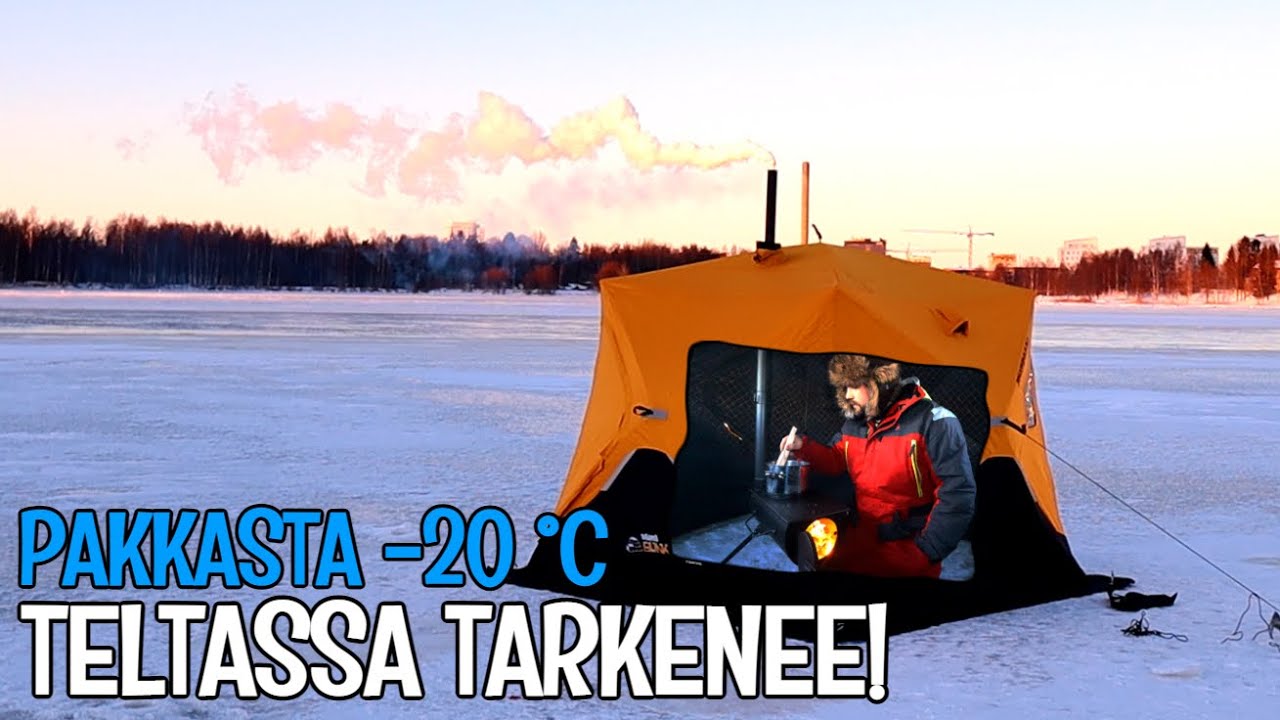 KEITETÄÄN MADESOPPAA LÄMPIMÄSSÄ TELTASSA - VÄINÖ BUNKER XL THERMAL JA HAGHUS BUNKER -KAMIINA