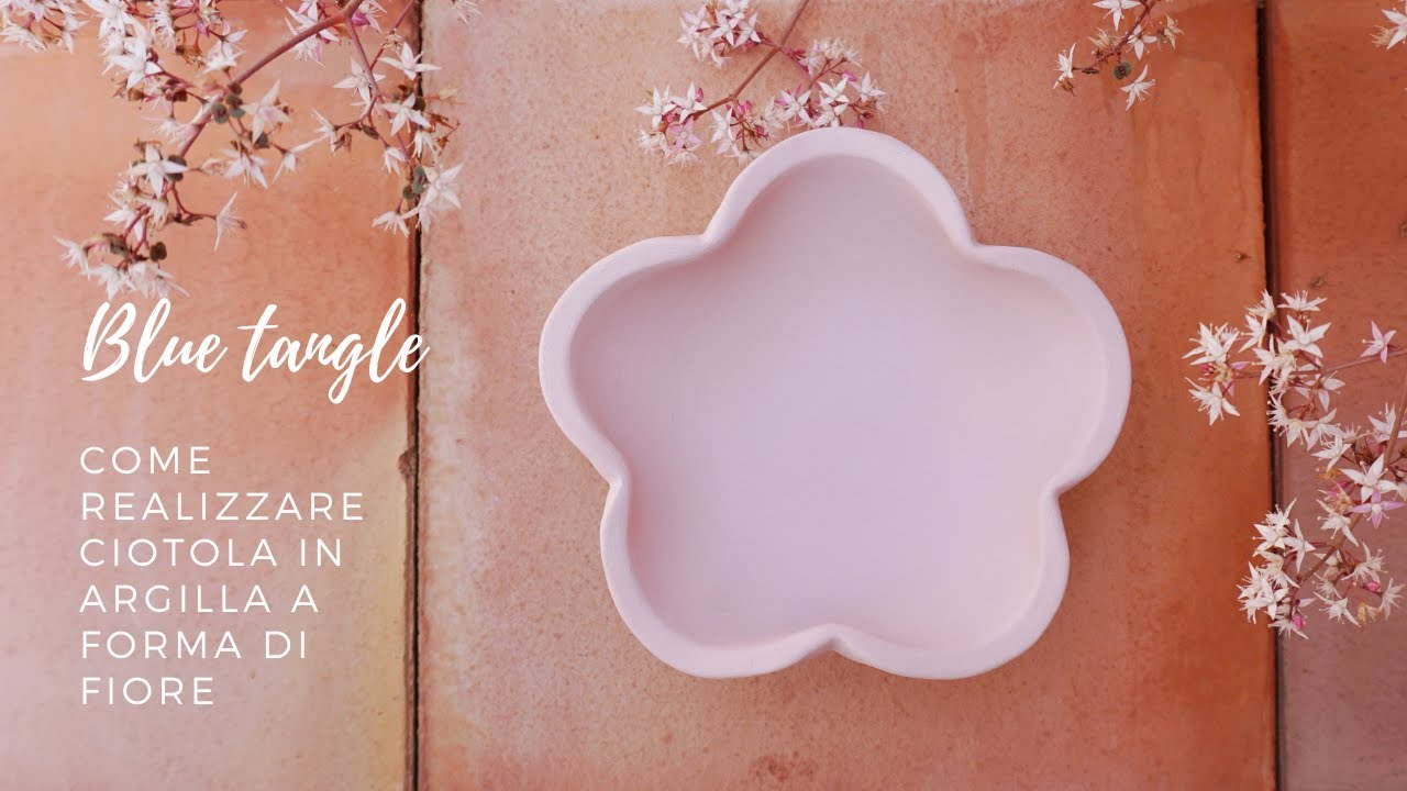 Come realizzare ciotola in argilla a forma di fiore (2) #ceramicart #clay #engobe #flower #bowl