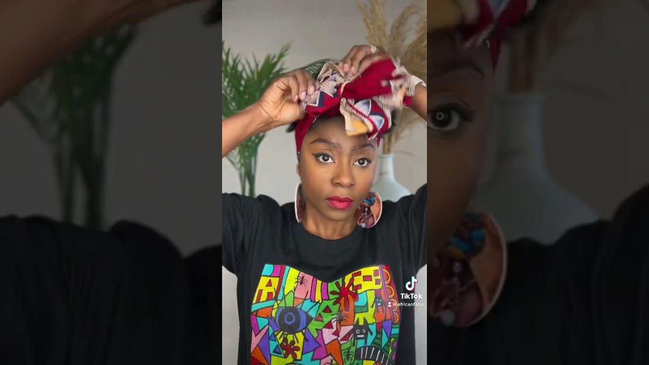 Flower headwrap tutorial #headwrap #headwrapstyles #africanprint #africanprint #headwraptutorials