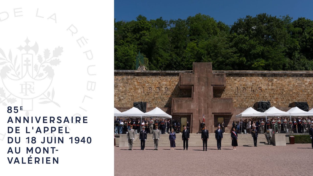 85e anniversaire de l'appel du 18 juin 1940 au Mont-Valérien.