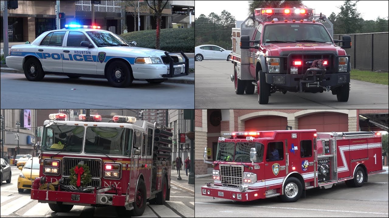 Fire Trucks, Police Cars and Ambulances responding [Compilation]
