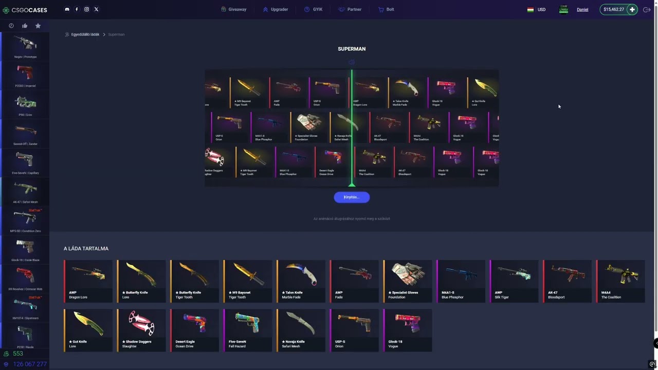 Csgo:cases.com Superman case opening