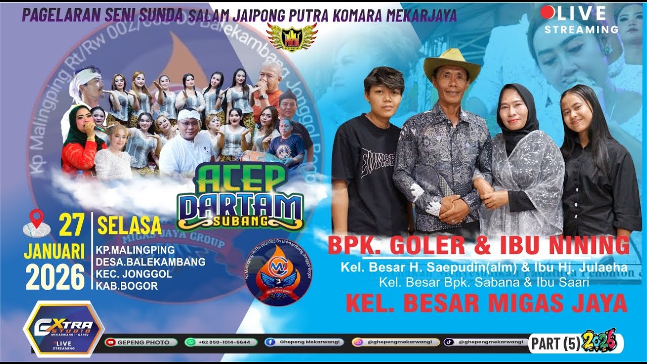LIVE ACEP DARTAM ll HJT. BPK. GOLER MIGASJAYA - BALEKAMBANG - JONGGOL -BOGOR  27/01/2026