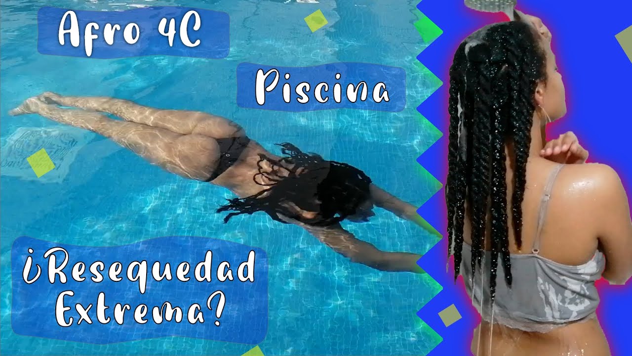 CABELLO AFRO 4C - PISCINA + PLAYA + SOL = RESEQUEDAD EXTREMA😱| HIDRATACIÓN YA!