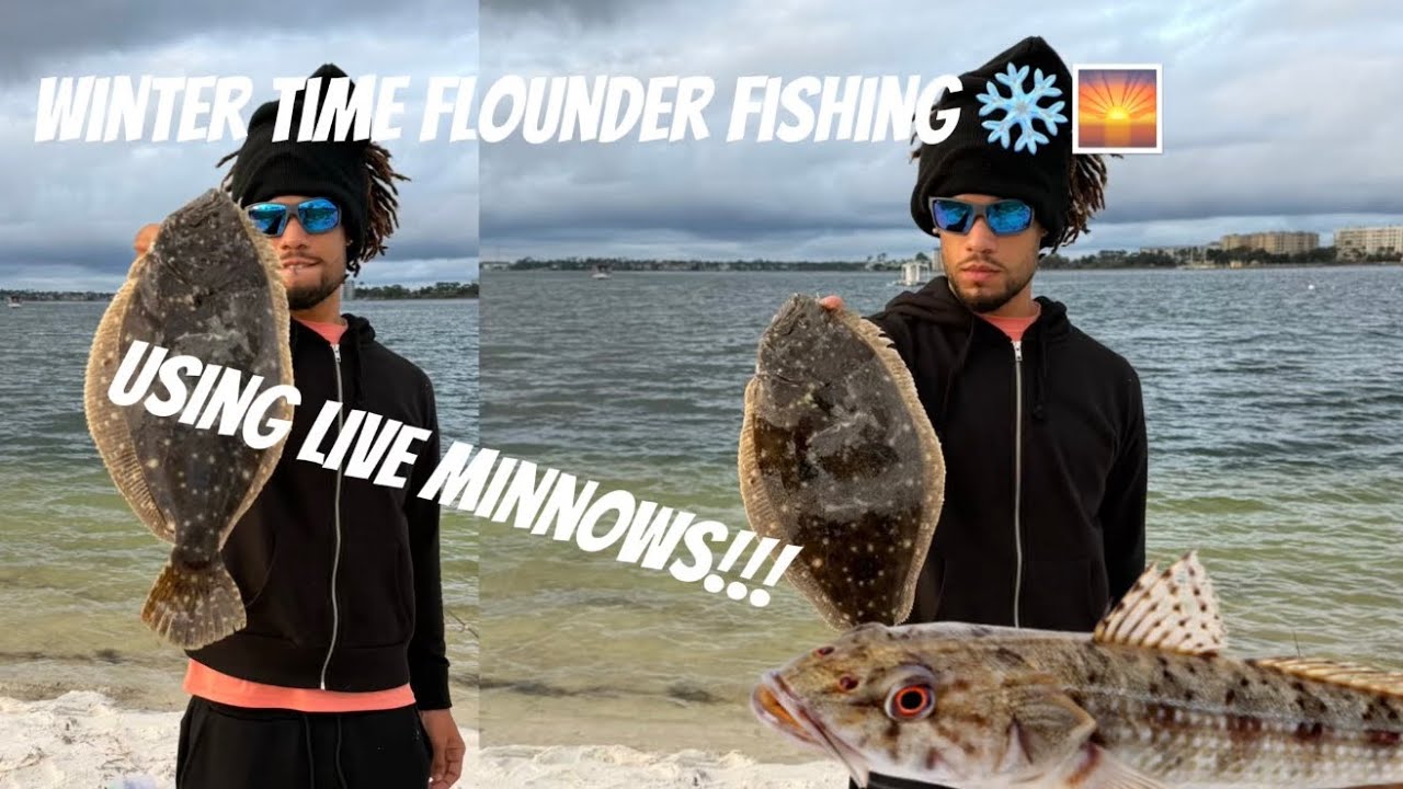 Winter Time Flounder Fishing in Florida!!! Using Live Minnows!!! 