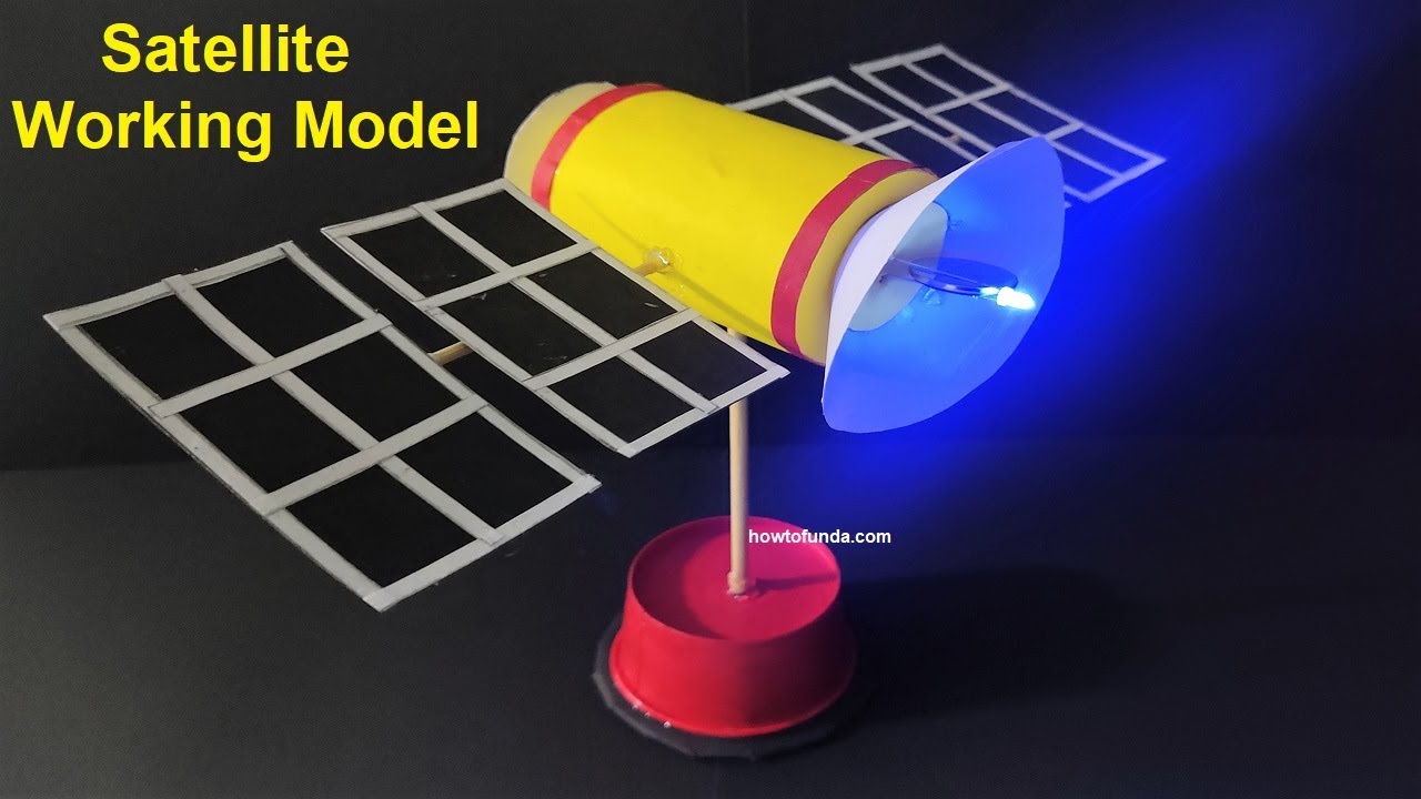 satellite working model science project for exhibition - diy - simple & easy | howtofunda