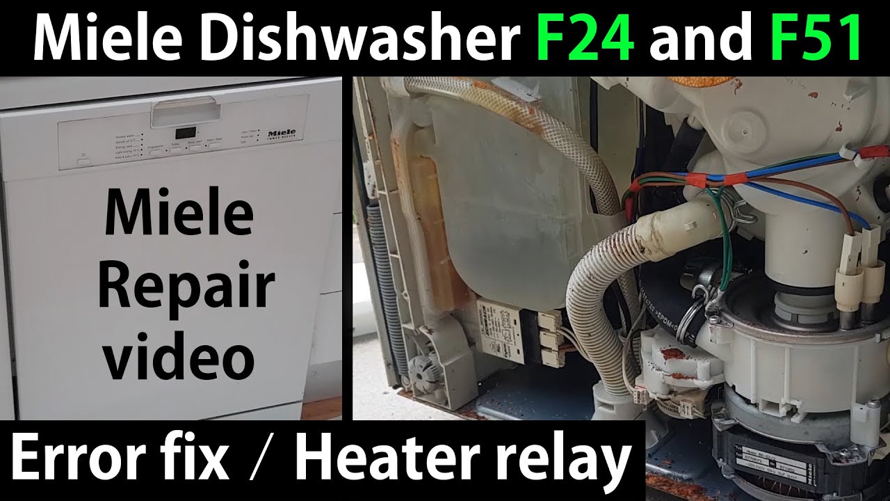 Repairing mum and dads Miele Dishwasher.  Fault code F24 / F51. Heater relay issue. Error DIY fix.