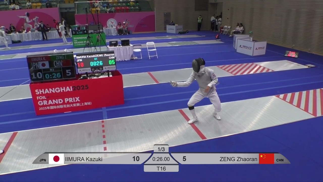 2025 145 T16 07 M F Individual Shanghai CHN GP RED ZHENG CHN vs IIMURA JPN