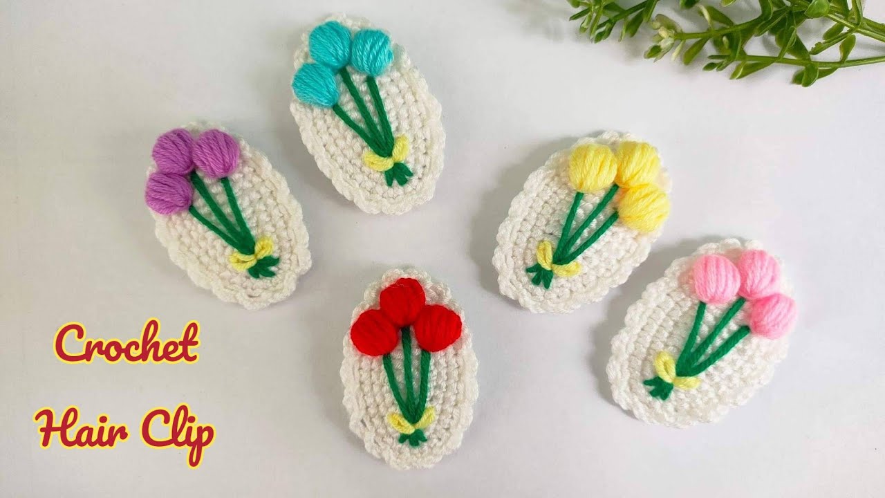 Crochet Hair Clip🌷🌷 ကလစ်ထိုးနည်း