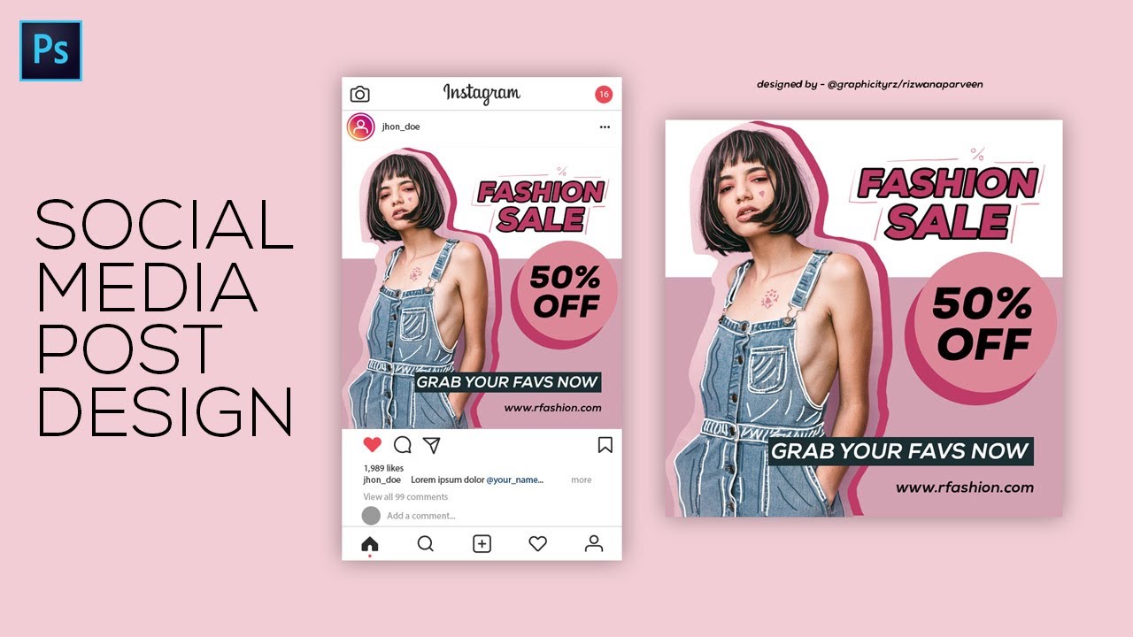 #Photoshop Tutorial - #Social Media Post #Design