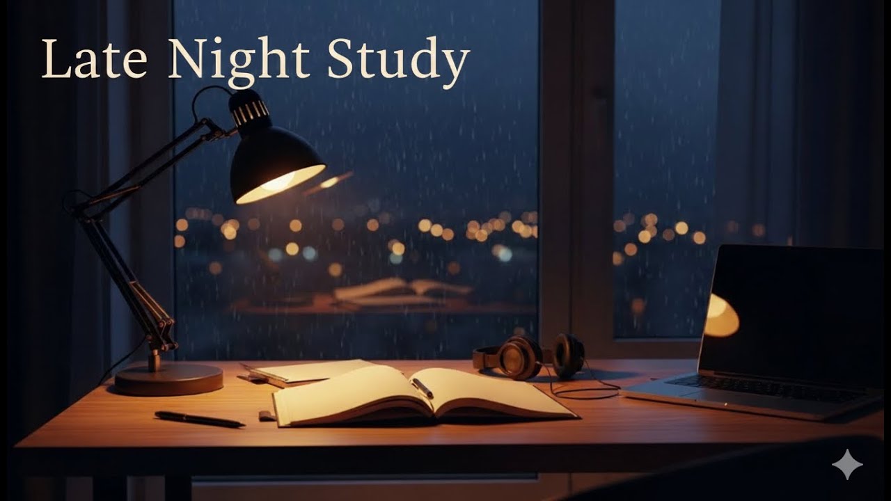 Rainy Night Study 🌧️ | 2 Hours of Cozy Desk Ambience for Deep Focus