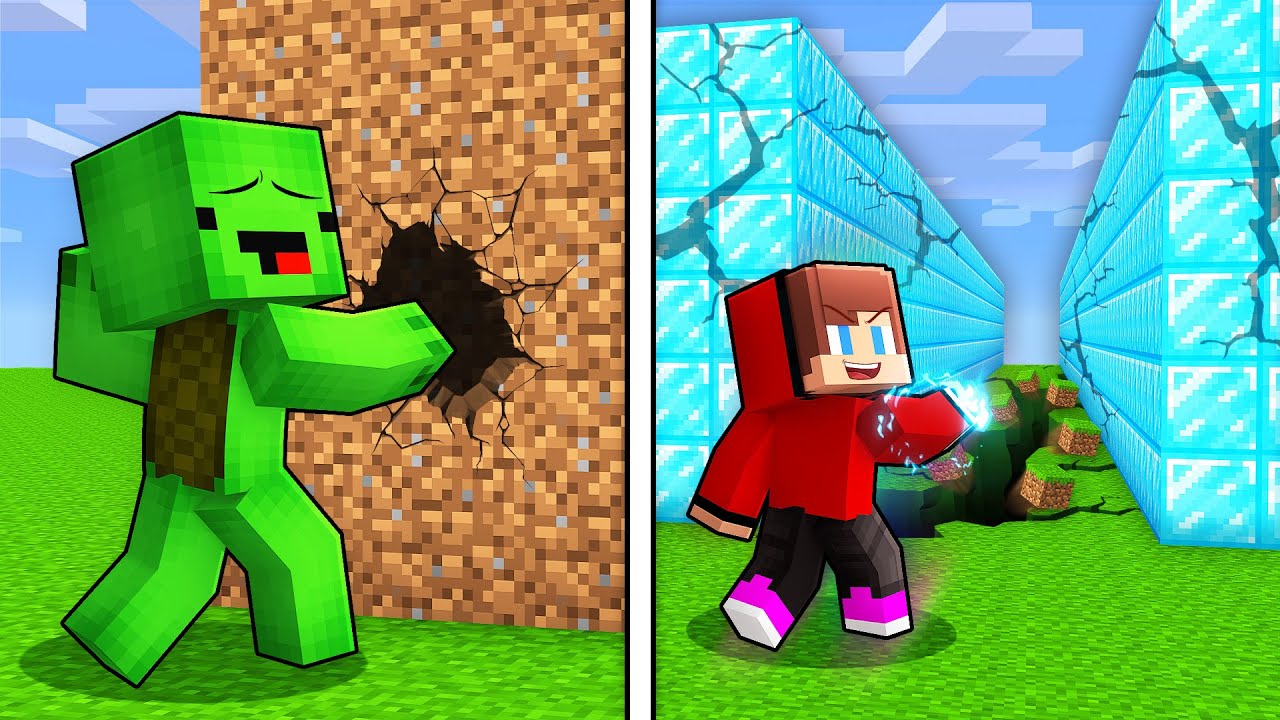 Mikey vs JJ: Punch the Walls Challenge in Minecraft (Maizen)