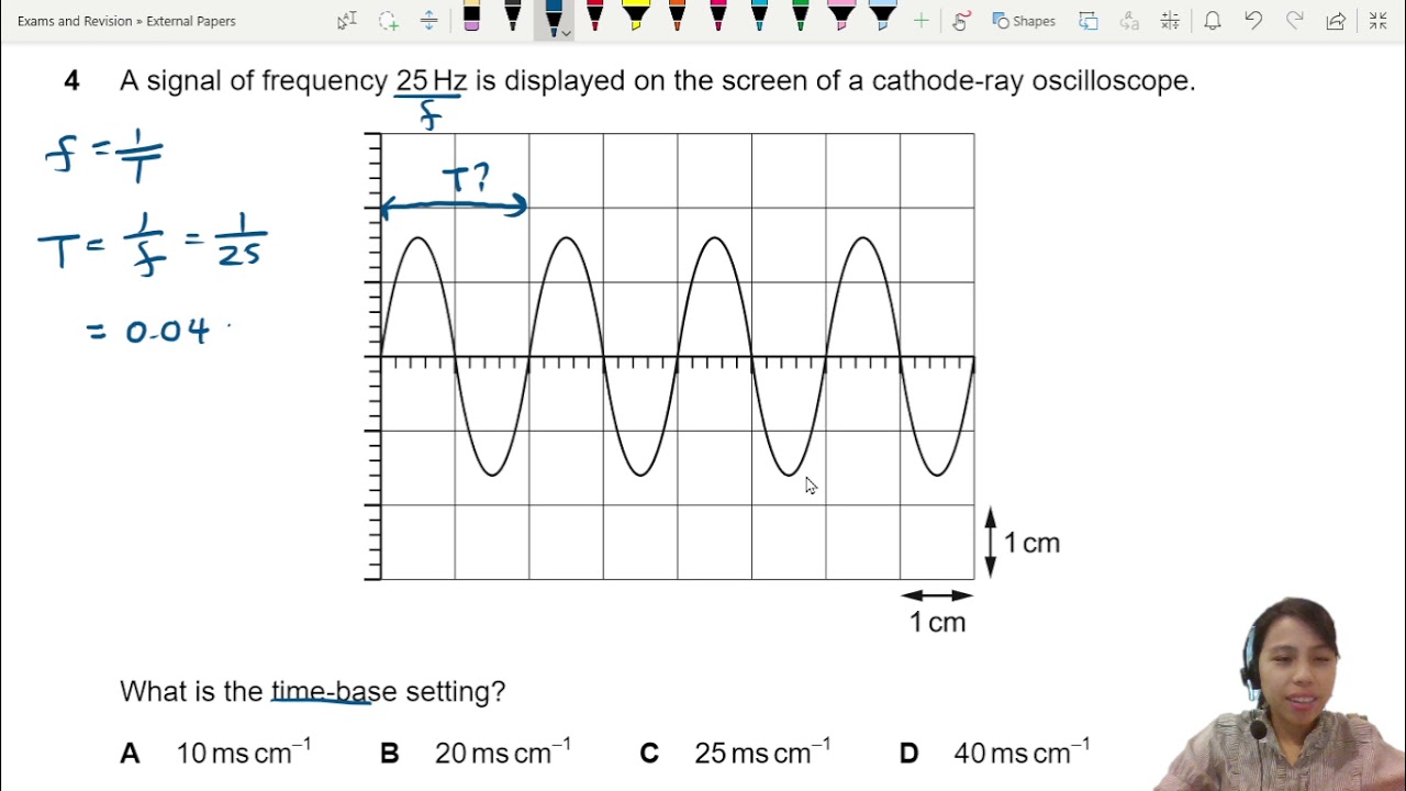 MJ21 P11 Q4 CRO Timebase Setting | May/June 2021 | CAIE A level 9702 Physics