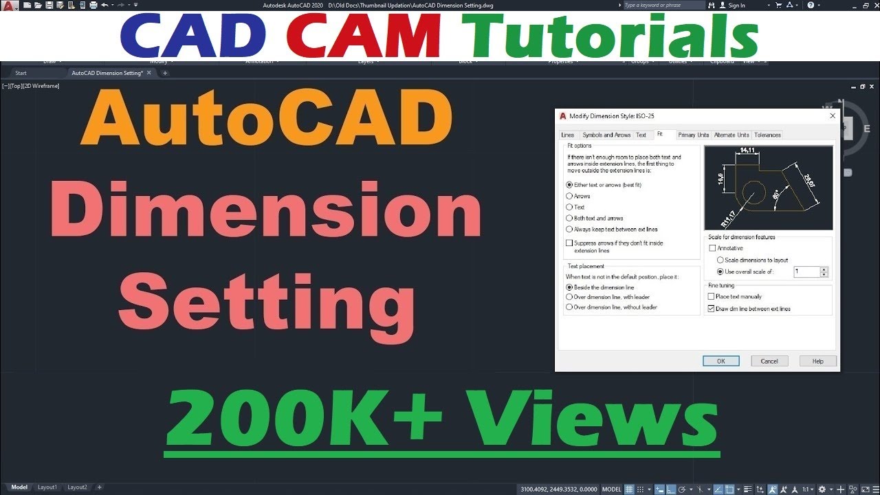 AutoCAD Dimension Setting | AutoCAD Dimension Style Manager Command Tutorial Complete