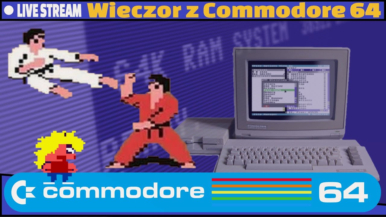 LIVE - Wieczór z COMMODORE 64 😀🔥(Stacja, kasety, kartridże)