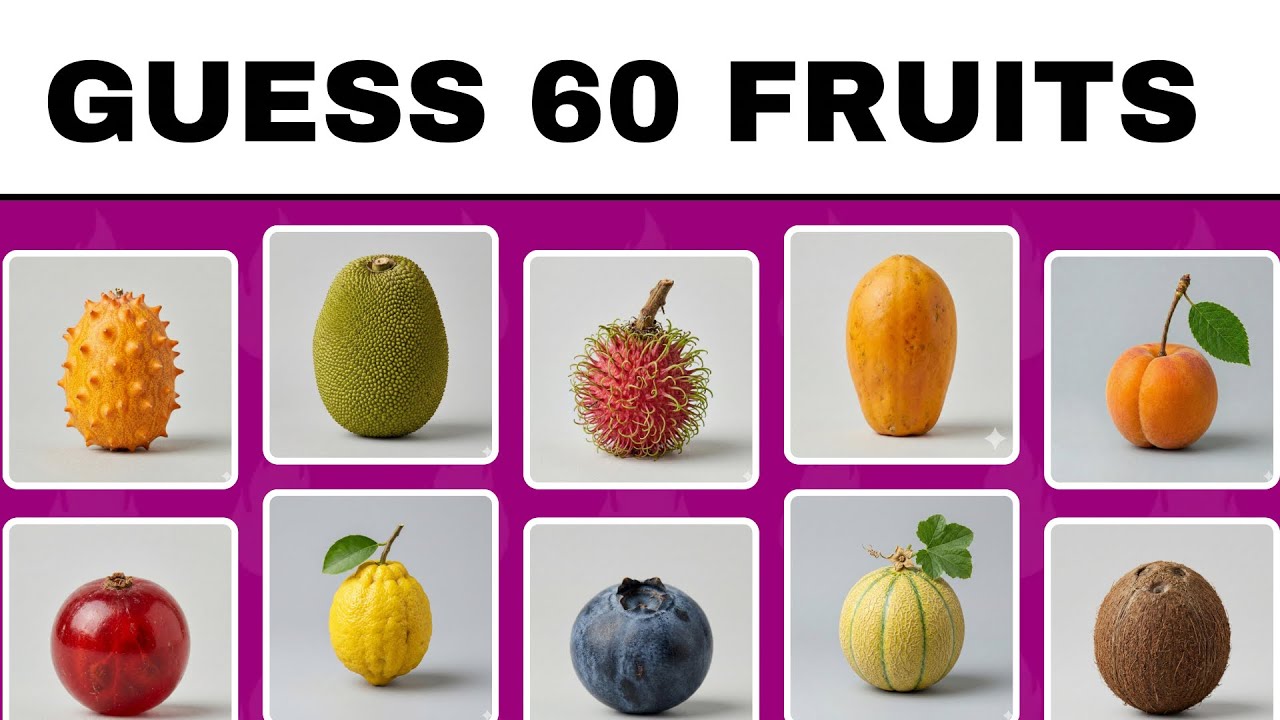Are You Able to Find These 60 Fruits ? 🍋‍🟩🍇 Fruit Quiz