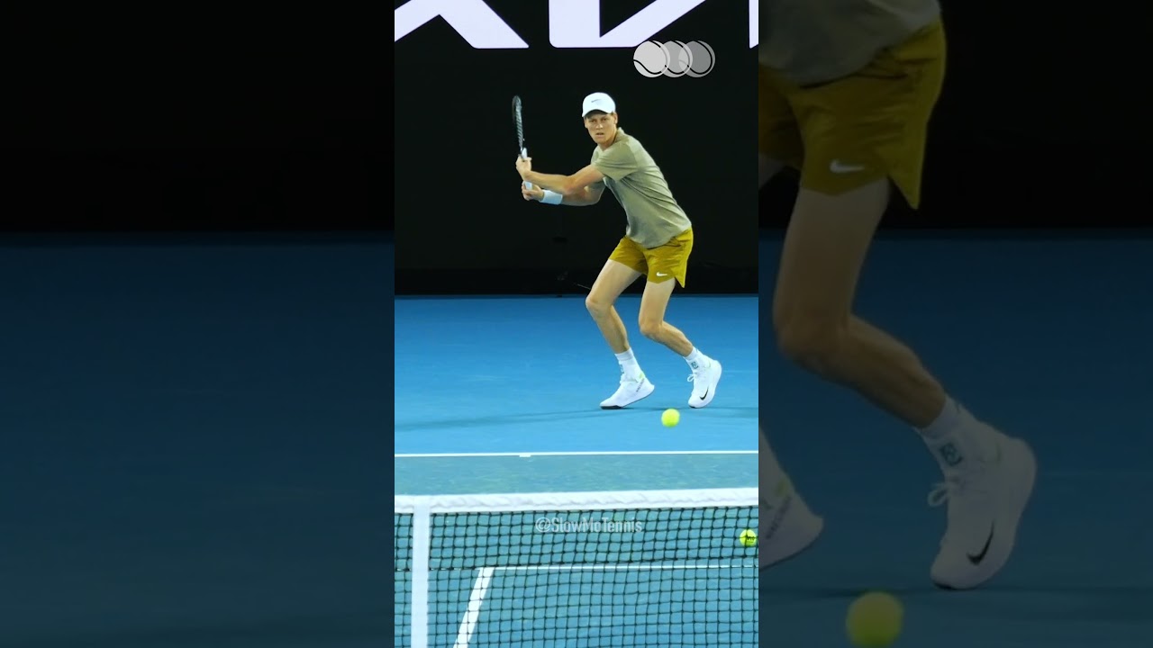 Jannik Sinner Forehand slow-motion #shorts #slowmotion