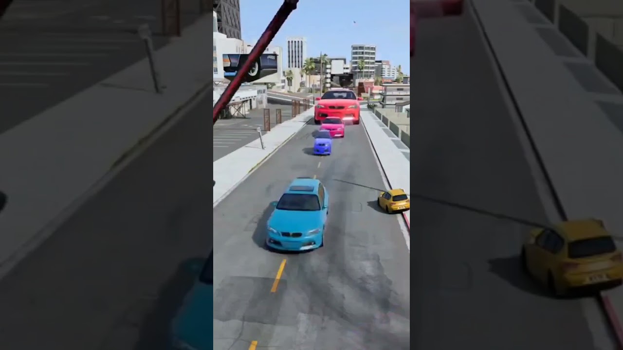 Reverse Colorfull Small Cars Giant vs Hammer #beamngshorts #beamngdrive #beamngviral #beamng #33
