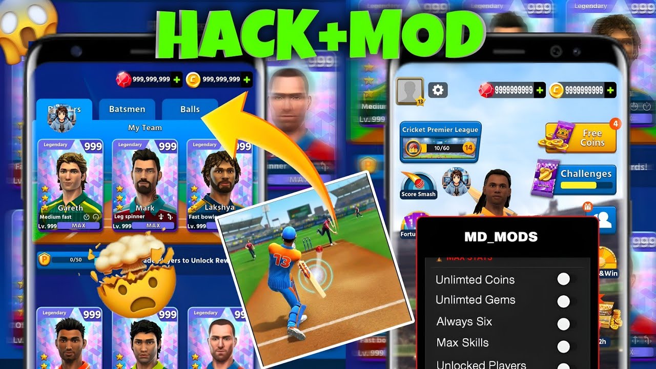 🏏NEW UPDATE CRICKET LEAGUE HACK (UNLIMITED COINS &GEMS)💰🪙