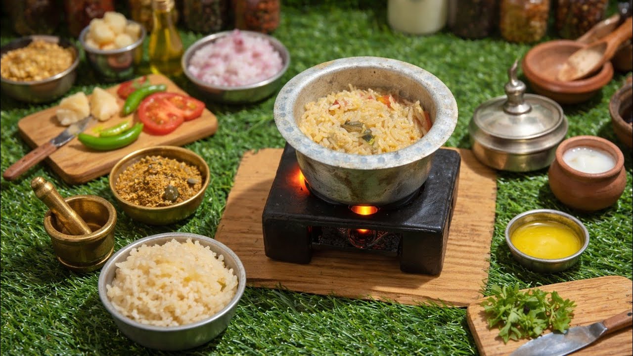 Real Miniature Chicken Dum Biryani 🍗🍚 | Tiny Kitchen Cooking | Relaxing ASMR