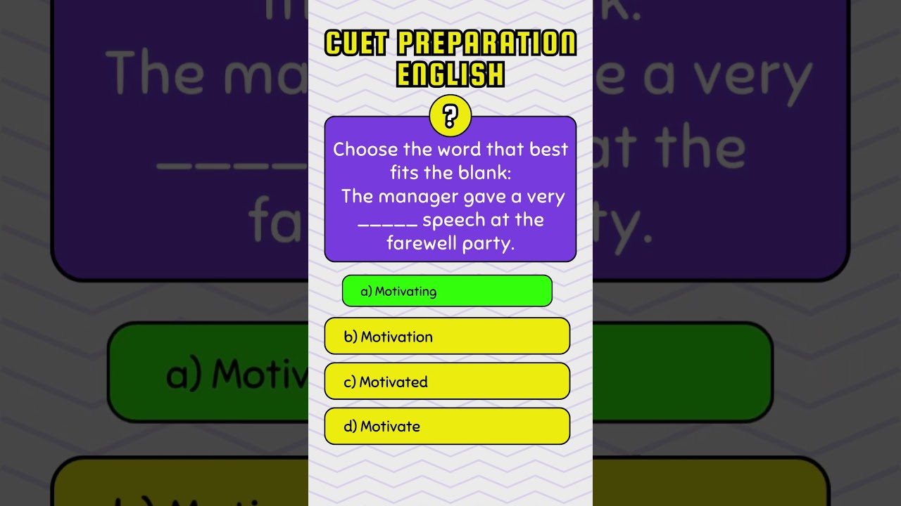 Must-Know MCQs for CUET UG 2025 - English - 13 #cuet2025 #cuetpreparation #english
