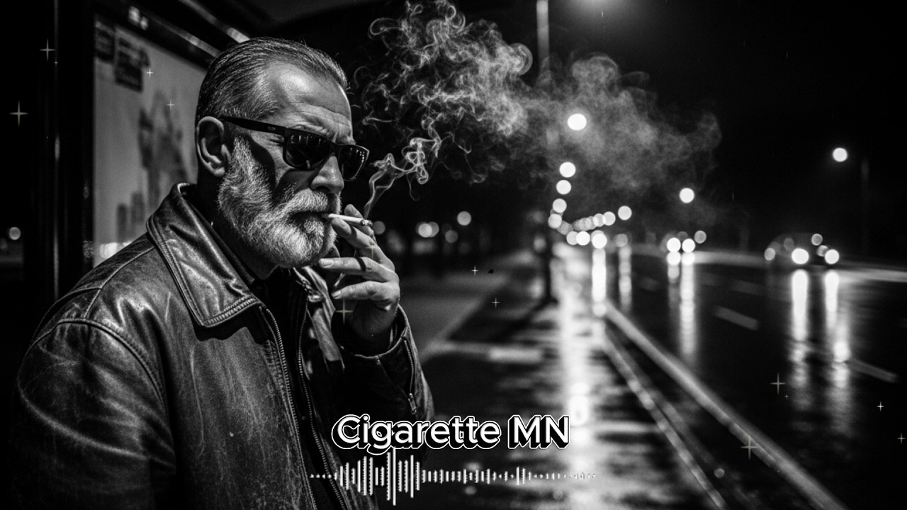 Lonely Night Guitarist  Moody Acoustic Blues in Vintage Film Noir Style