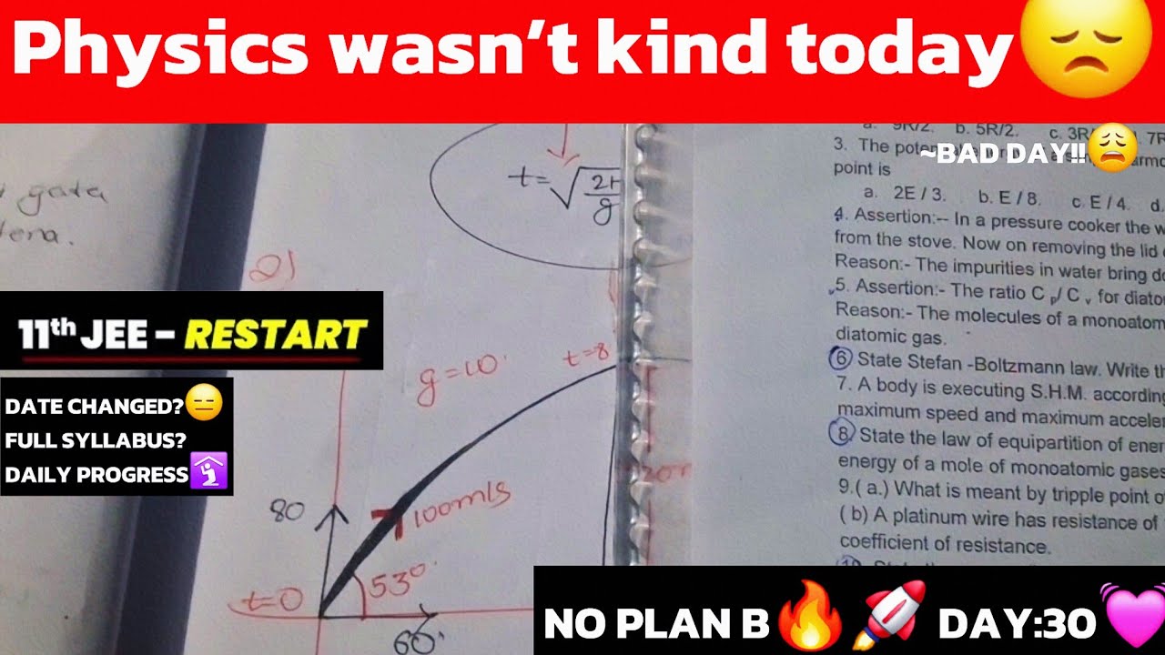 Physics Wasn’t Kind Today… | Reality of School + JEE 💔 | JEE 2027 |
